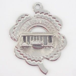 925 Sterling Silver San Francisco Trolley Car 4 Leaf Clover Pendant by CREA .75"
